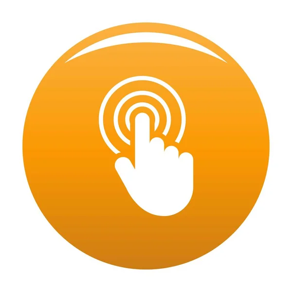 Mão cursor web ícone vetor laranja —  Vetores de Stock