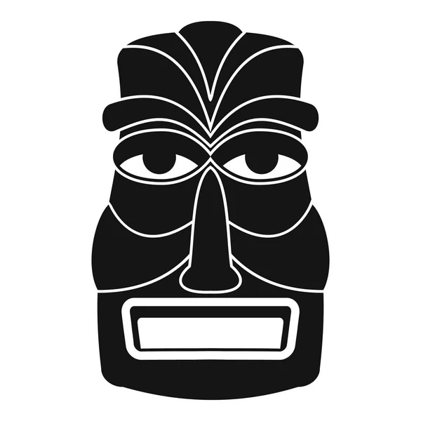 Hawaii hout tiki idool pictogram, eenvoudige stijl — Stockvector