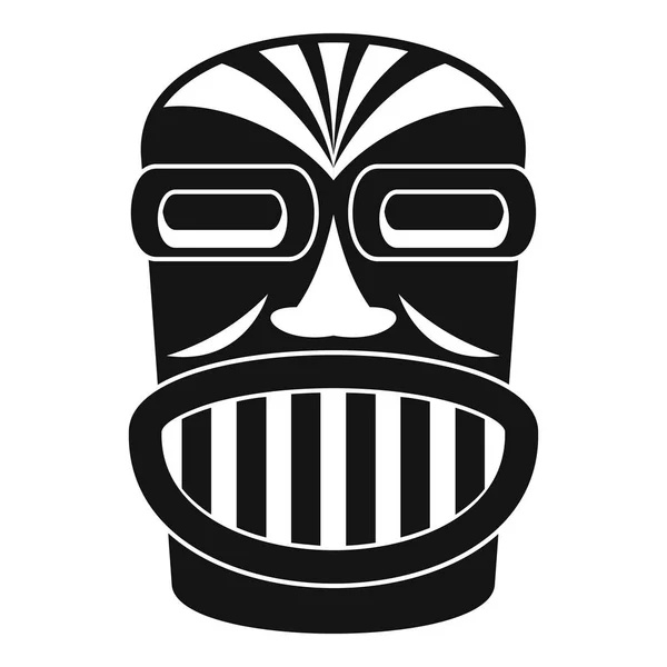 Icono de ídolo de madera azteca, estilo simple — Vector de stock