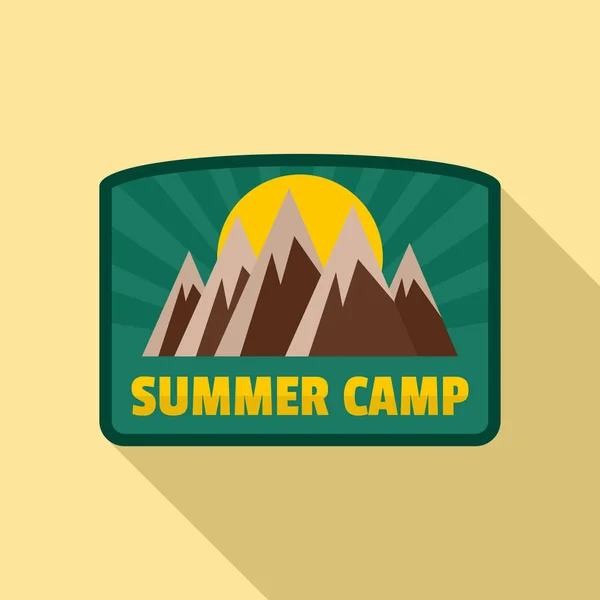 Logotipo do acampamento de verão, estilo plano — Vetor de Stock