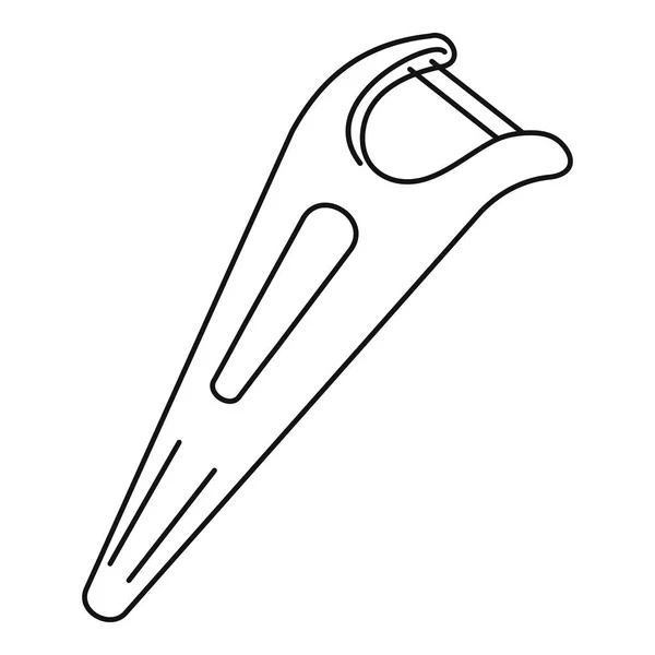 Icono de herramienta de hilo dental, estilo de esquema — Vector de stock