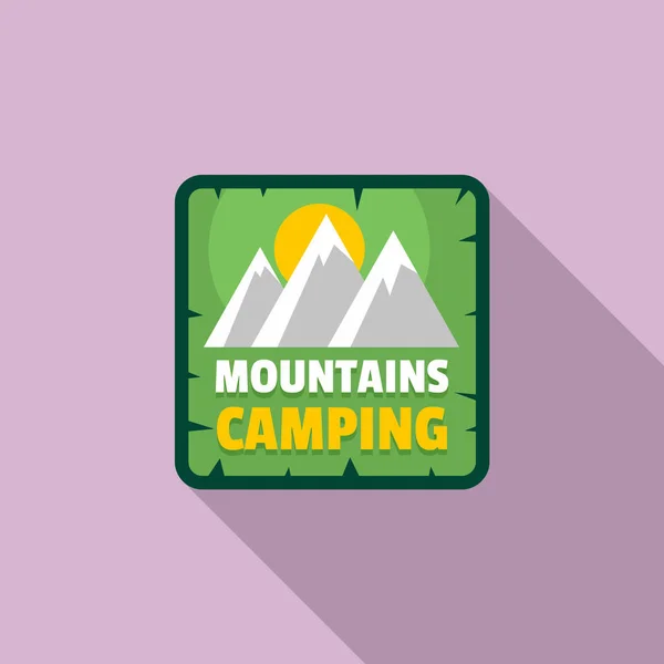 Logo Del Camping Moutains Ilustración Plana Del Logotipo Del Vector — Vector de stock