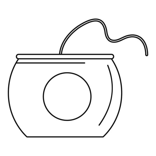 Floss vak pictogram, Kaderstijl — Stockvector