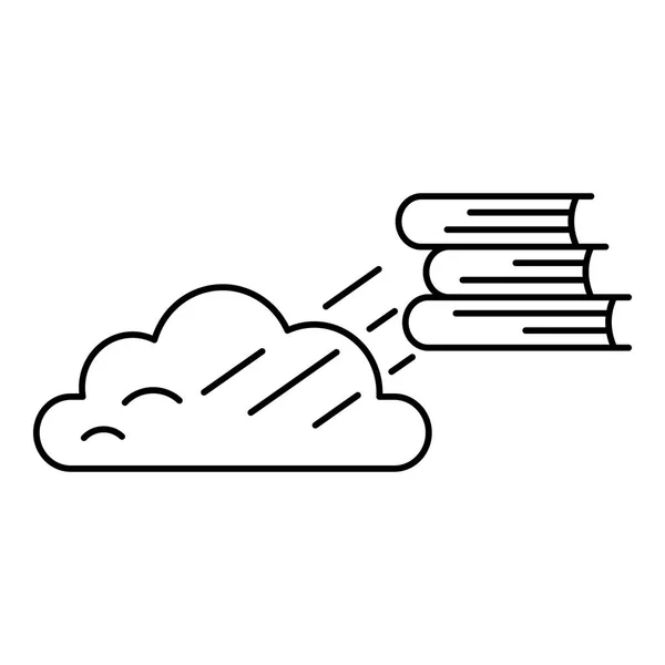 书籍云传送图标, 轮廓样式 — 图库矢量图片