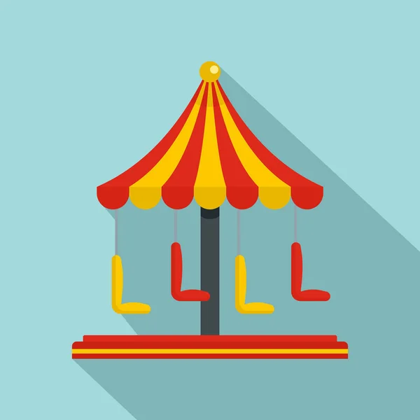 Ícone de carrossel de circo, estilo plano — Vetor de Stock