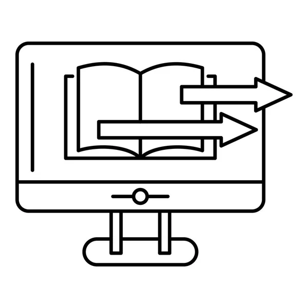 Icono de transferencia de libro web, estilo de esquema — Vector de stock