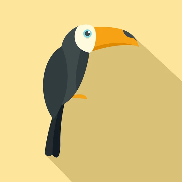 Brasilianska toucan ikon, platt stil — Stock vektor