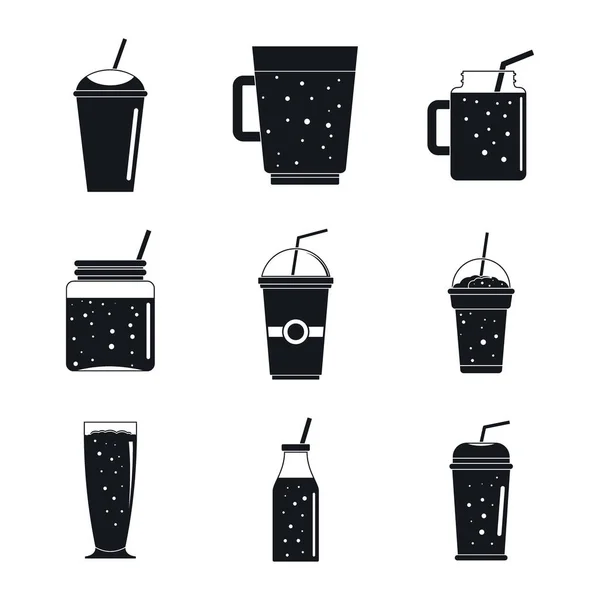 Set de iconos de zumo de fruta de licuado, estilo simple — Archivo Imágenes Vectoriales