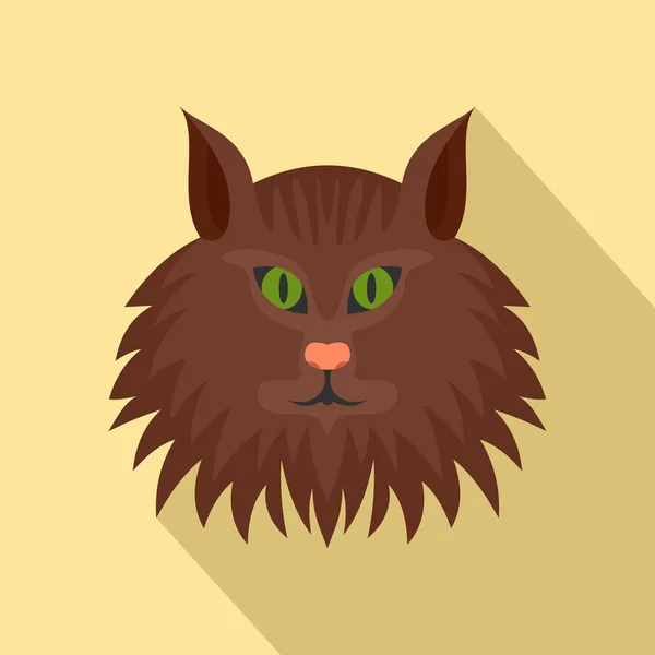 Icône tête de chat, style plat — Image vectorielle