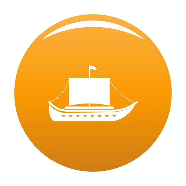 Schiff antike Ikone Vektor orange — Stockvektor