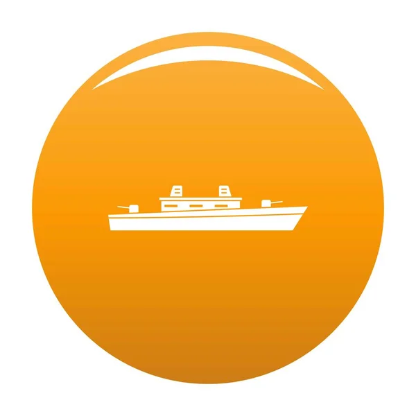 Loď vojenské ikona Vektor oranžové — Stockový vektor