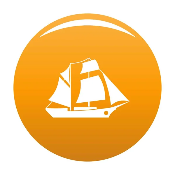 Ship excursion icon vector orange — Stock Vector