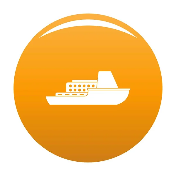 Icône de croisière navire vecteur orange — Image vectorielle