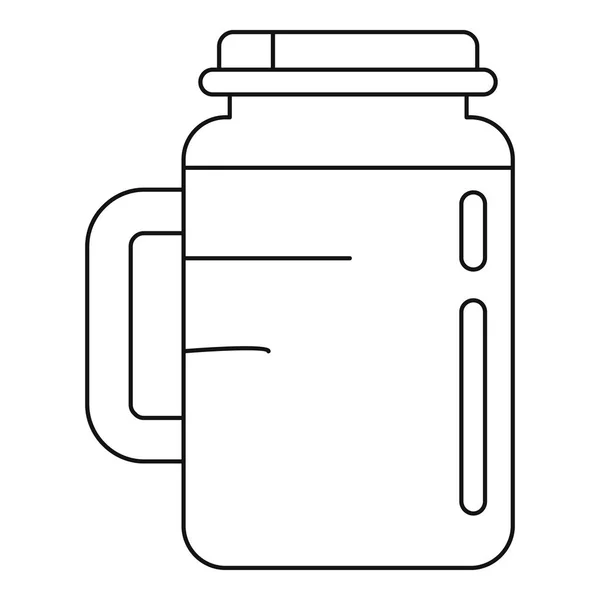 Ícone de frasco de espinafre, estilo esboço —  Vetores de Stock
