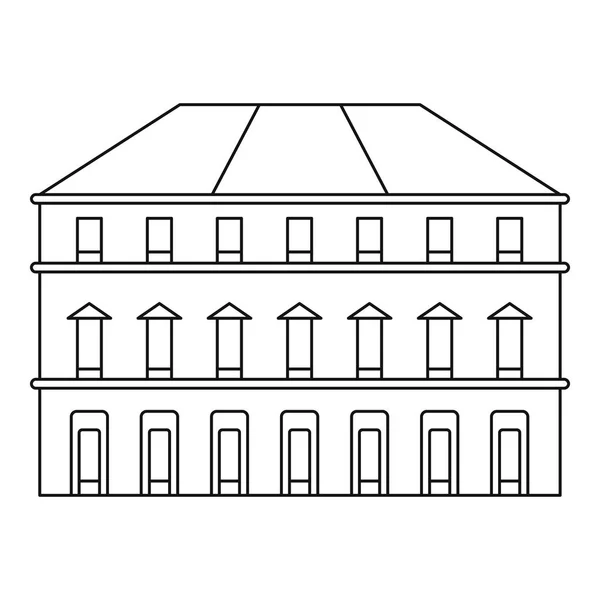 Icône du bâtiment, style contour — Image vectorielle