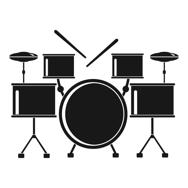 Drums set icon, simple style — Stock Vector