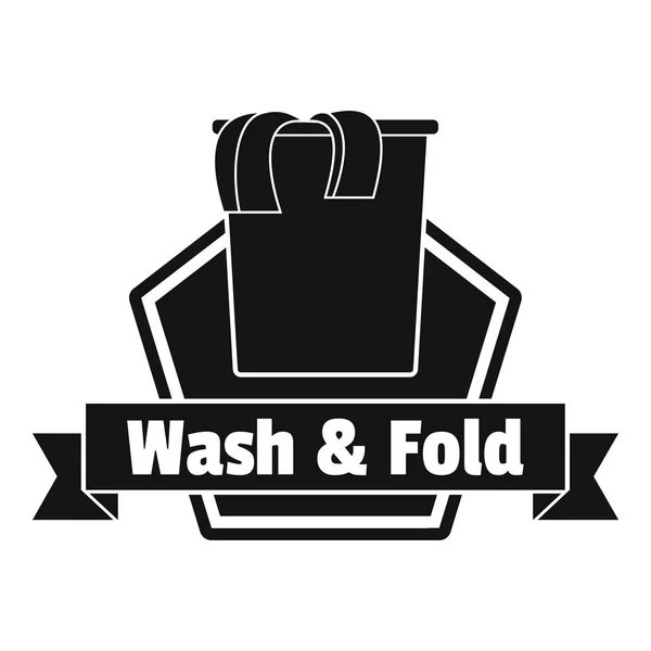 Το πλυντήριο ρούχων πλένουν λογότυπο, απλό στυλ — Διανυσματικό Αρχείο