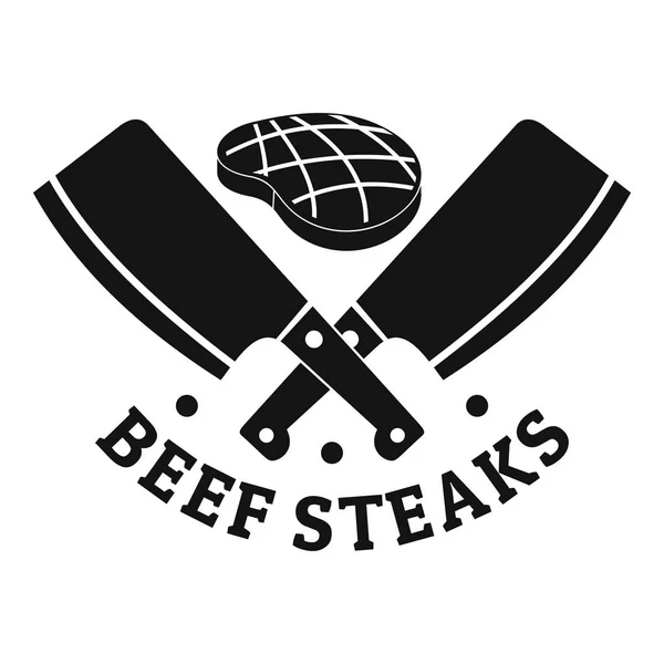 Biftecks de bœuf logo, style simple — Image vectorielle