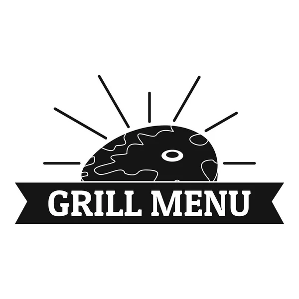 Logo del menu griglia Bbq, stile semplice — Vettoriale Stock