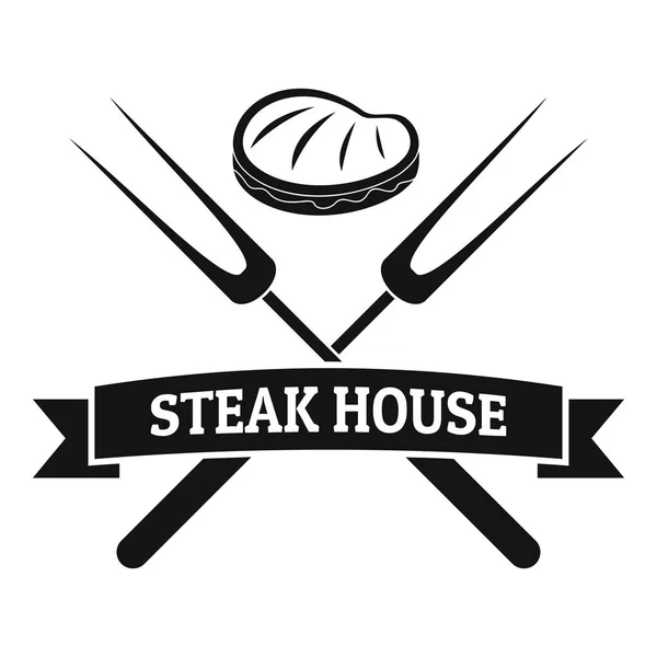 Logo de la maison Steak bbq, style simple — Image vectorielle