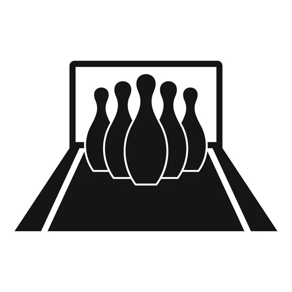 Icône de pins Bowling, style simple — Image vectorielle