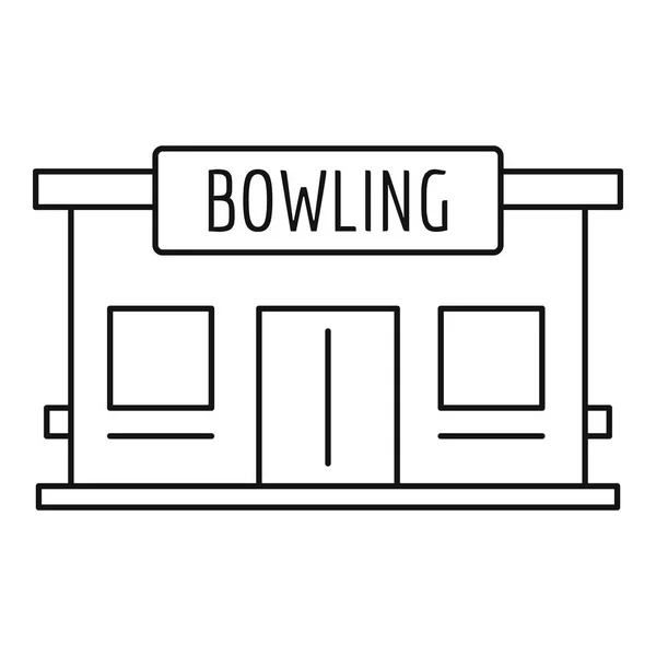 Bowling icône de la maison, style contour — Image vectorielle