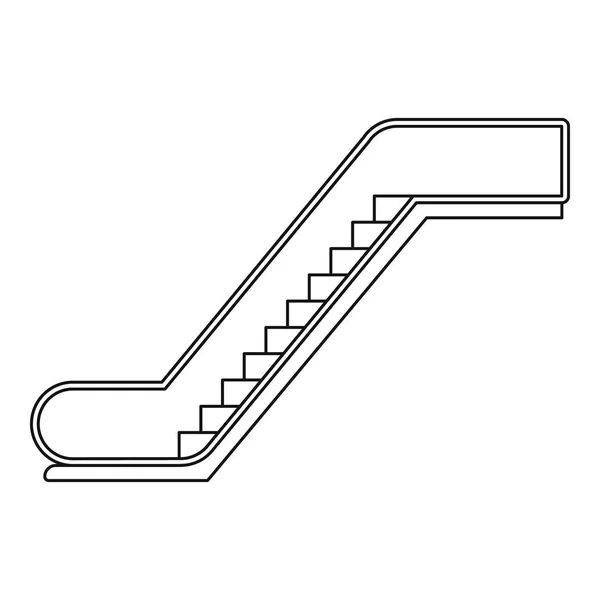 Ikone der gläsernen Rolltreppe, Umrissstil — Stockvektor