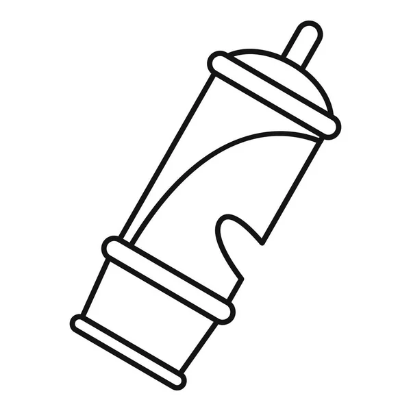 Retro fluitje pictogram, Kaderstijl — Stockvector