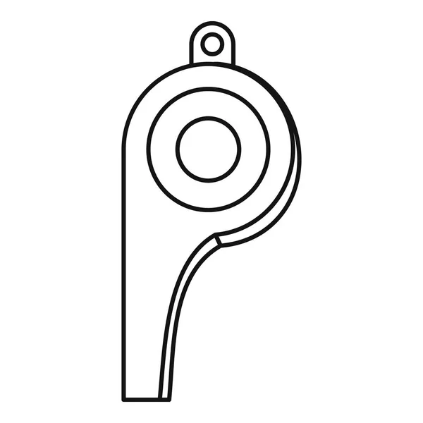 Icono de silbato de fútbol, estilo de esquema — Vector de stock