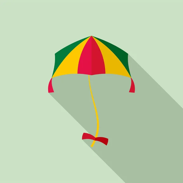 Girl kite icon, flat style — Stock Vector