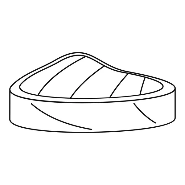 Piece tuna icon, outline style — Stock Vector