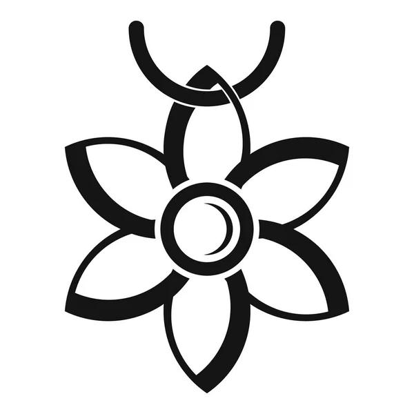 Collier de fleurs icône, style simple — Image vectorielle