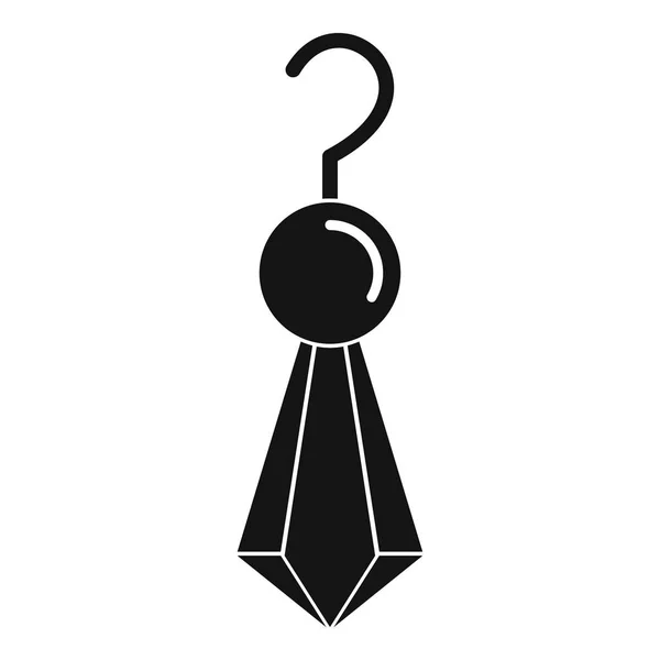 Diamond earring pictogram, eenvoudige stijl — Stockvector