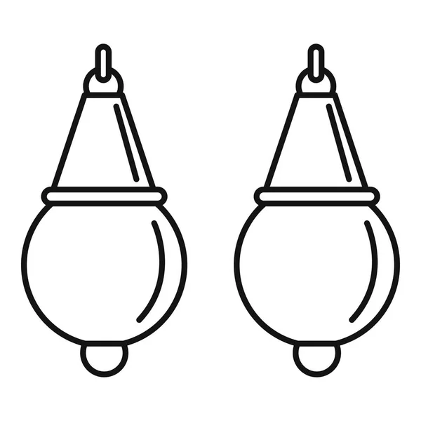 珍珠耳环图标, 轮廓样式 — 图库矢量图片