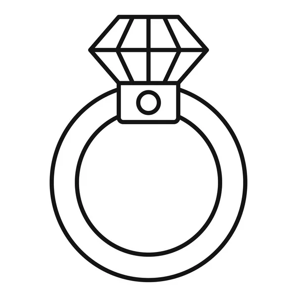 Διαμάντι δαχτυλίδι εικονίδιο, στυλ διάρθρωσης — Διανυσματικό Αρχείο
