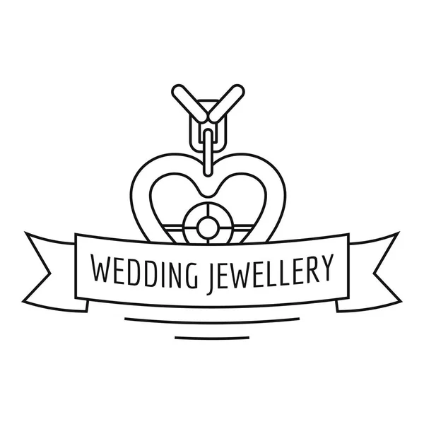 Esküvői ékszer logó, vázlat stílus — Stock Vector