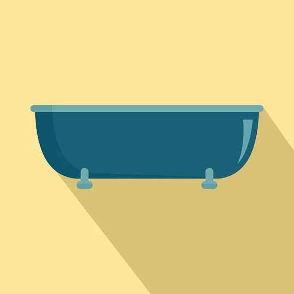 Old bathtube icon, flat style — Stock Vector