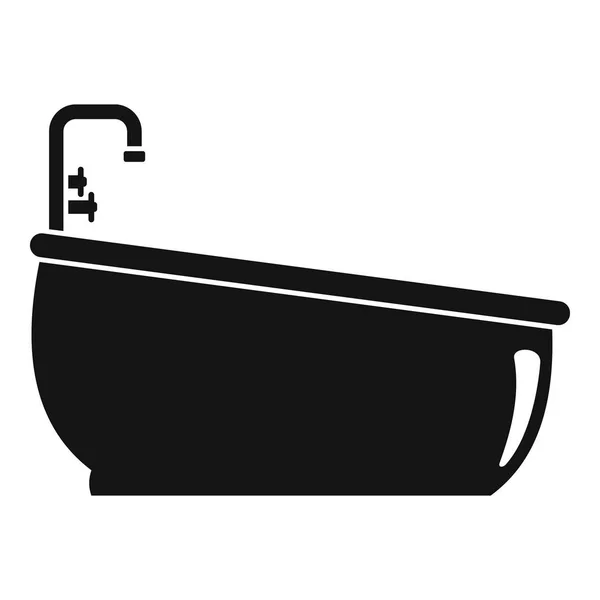 Bathtube water tap icon, simple style — Stock Vector