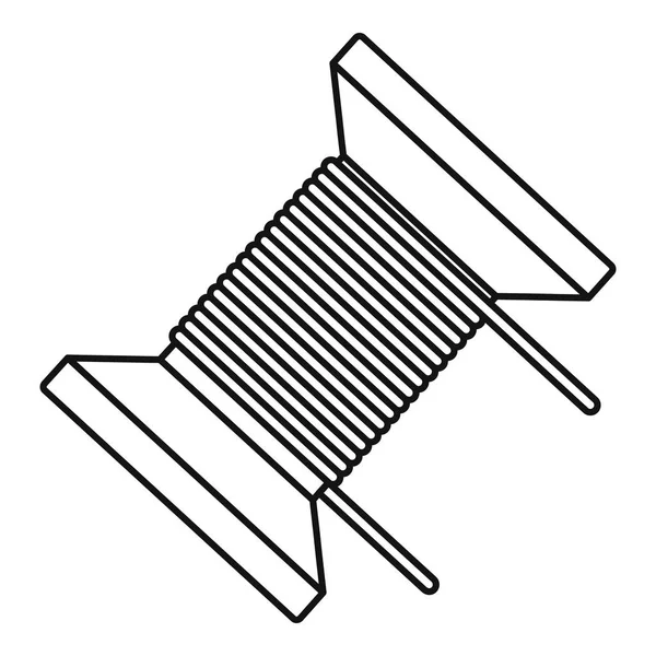 Ícone magnético da bobina da mola, estilo do esboço — Vetor de Stock