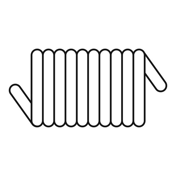 Ícone de bobina de mola de cabo, estilo de contorno — Vetor de Stock