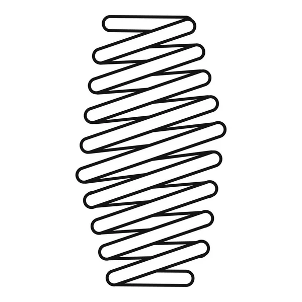 Icono de bobina de muelle de grasa, estilo de contorno — Vector de stock