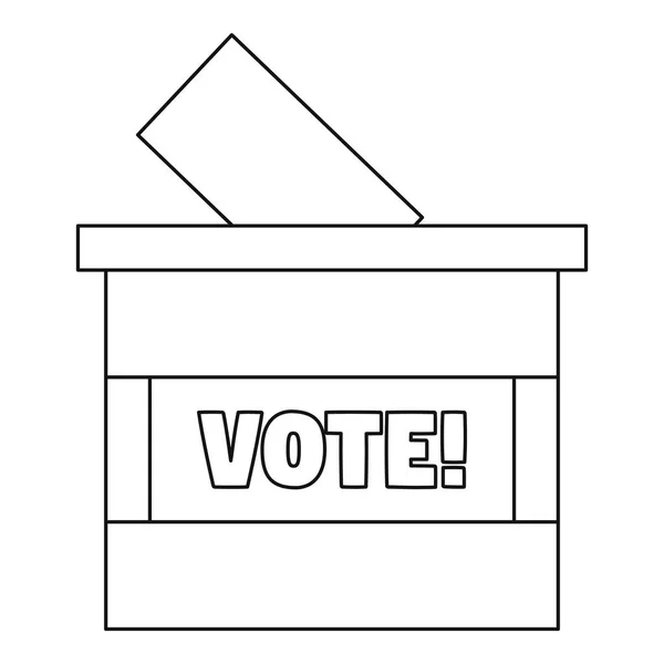 Ícone de caixa de votação de madeira, estilo de contorno —  Vetores de Stock