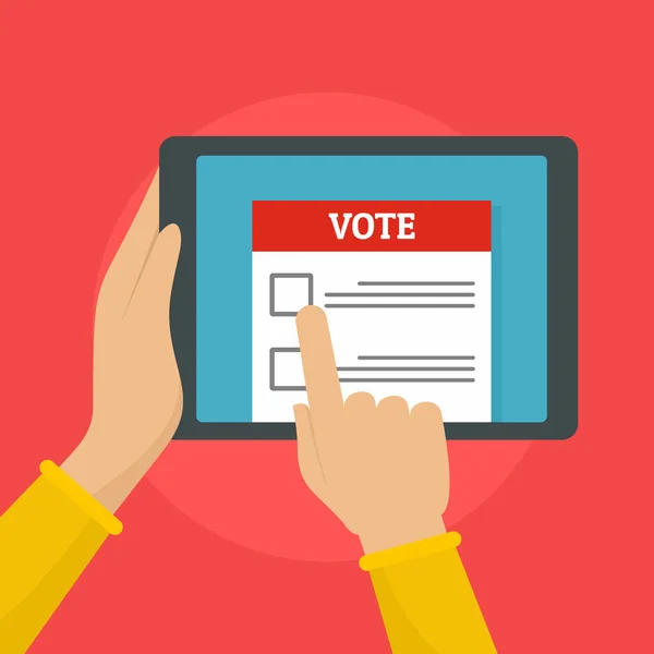 Online szavazás a háttérben, lapos stílusú — Stock Vector