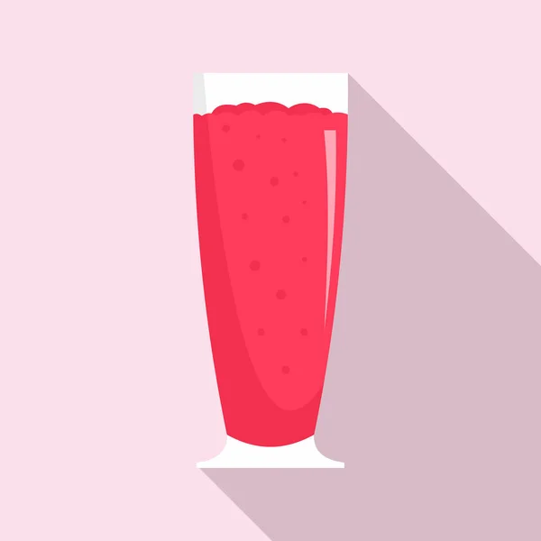 Icône smoothie cerise, style plat — Image vectorielle