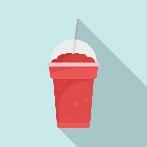 Smoothie aux fraises icône, style plat — Image vectorielle