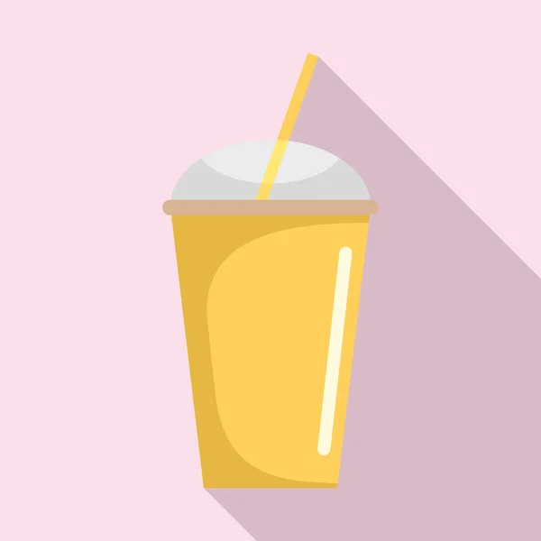 Icône smoothie banane, style plat — Image vectorielle