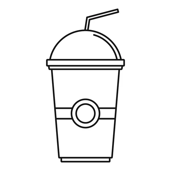 Kiwi smoothie icon, outline style — Stock Vector