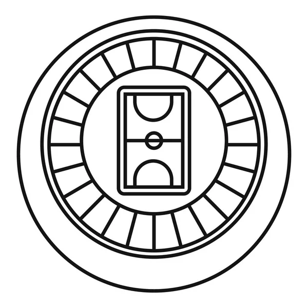 Icono de arena de hockey, estilo de esquema — Archivo Imágenes Vectoriales