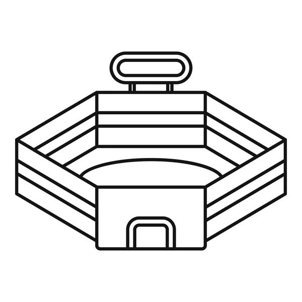 Icono del estadio de béisbol, estilo de esquema — Vector de stock