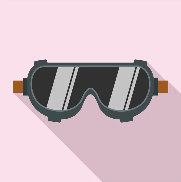 Icono de gafas de trabajador de soldadura, estilo plano — Vector de stock